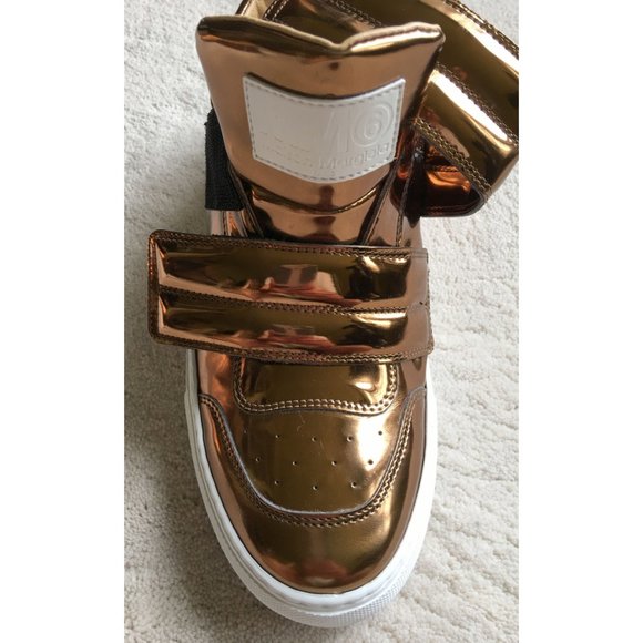MAISON MARGIELA Mirrored Bronze Leather SNEAKERS - Picture 7 of 14
